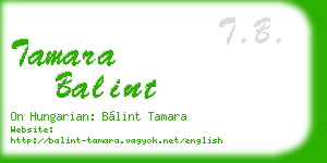 tamara balint business card